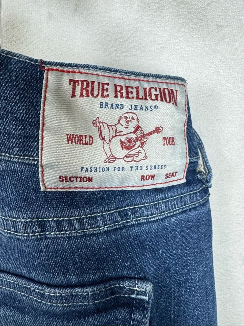 True Religion Men's Ricky Relax Straight Jeans - Dark Blue Wash size 40